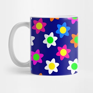 Lots of Little Daisies on Blue Mug